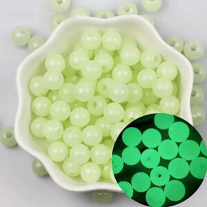 100pc 12mm Glow-in-the-Dark Beads White