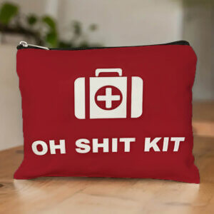 7x10in Red Oh Shit Kit Zipper Pouch 7x10in Red Oh Shit Kit Zipper Pouch