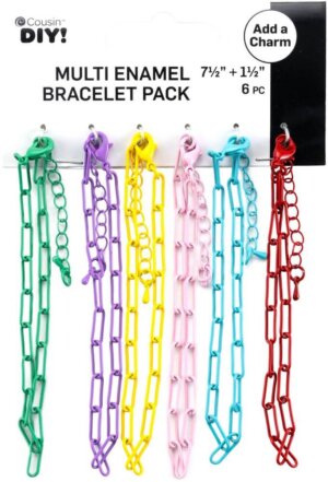 Cousin DIY Enamel Bracelets 6/Pkg-Multi-Color
