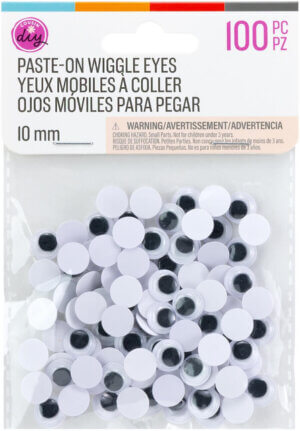CousinDIY Paste-On Wiggle Eyes 10mm 100/Pkg-Black