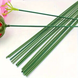 20pc Green Wire Flower Stem 30cm
