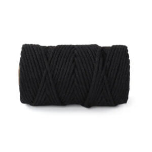 3mm Black Cotton Macrame Cord 50 Meters