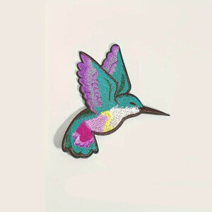 Hummingbird Iron On Embroidered Applique Patch
