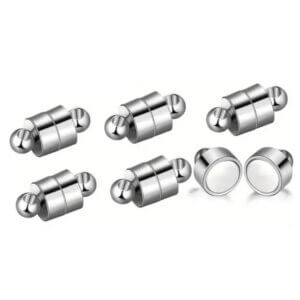 5 pairs Silver Grey Cylinder Magnetic Clasps