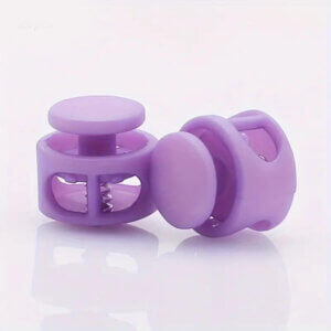 10pc Purple 2-hole Cord Lock 16mm hole 6x4mm