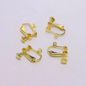 10pc Gold Screw Earring Clip Setting 15*13mm