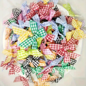 20pc Plaid Ribbon Bows 1.5in