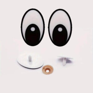 5 pairs .75in Black and White Oval Safety Eyes