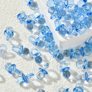 50pc Blue Mini Acrylic Baby Pacifiers 2cm