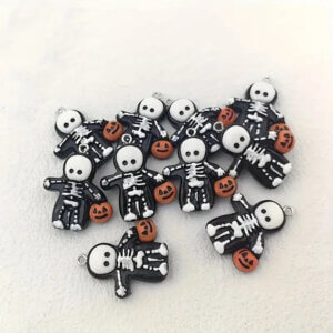 10pc 28mm Skeleton and Jack-o-Lantern Resin Charms