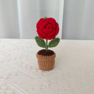 Rose in Pot Crochet Flower Rose in Pot Crochet Flower