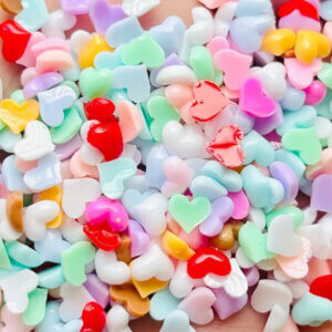 200pc 5mm Mixed Color Tiny Flat Back Resin Heart Pieces