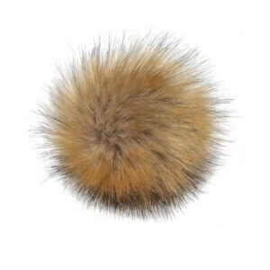 2pc 10cm Coffee Faux Fur Pom Poms Elastic Band
