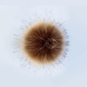 1pc 10cm Coffee Faux Fur Pom Poms Elastic Band