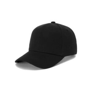 Black Velcro Adjustable Baseball Hat Unisex Blank Cap