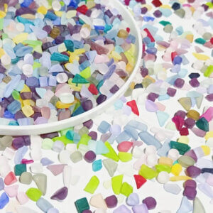 100g Mixed Color Frosted Sea Glass Chips 8-15mm