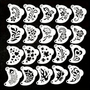 20pc Single Flower Stencils Reusable 2.75in