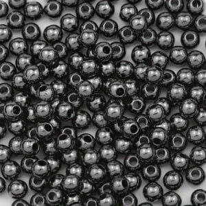 4mm 300pc Gun Metal Black Colored CCB Round Spacer Beads