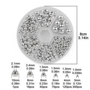 3-10mm 550pc Silver Colored CCB Round Spacer Beads