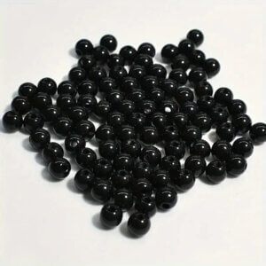 6mm 200pc Black Plastic Round Spacer Beads