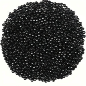 4mm 300pc Black Plastic Round Spacer Beads