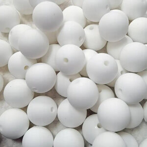 70pc 12mm White Silicone Beads