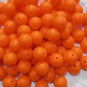 70pc 12mm Orange Silicone Beads