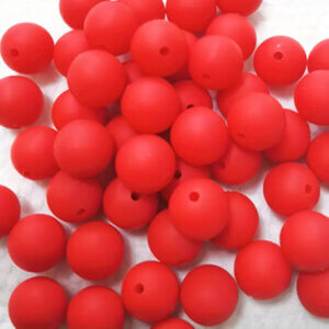 70pc 12mm Red Silicone Beads