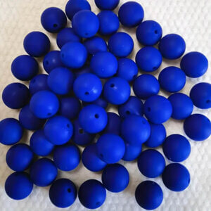 70pc 12mm Lake Blue Silicone Beads