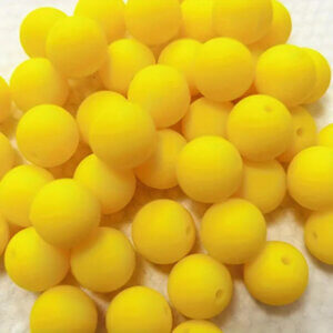 70pc 12mm Yellow Silicone Beads