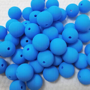 70pc 12mm Sky Blue Silicone Beads