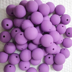 70pc 12mm Purple Silicone Beads