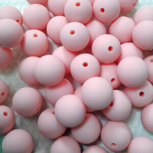 70pc 12mm Rose Quartz Silicone Beads