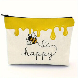 Bee Happy With Bee 7x9 Zipper Pouch