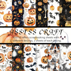 6x6 Pumpkin Ghost Bats Mix Halloween Scrapbooking Paper