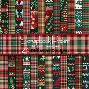 6x6 24 Sheet Christmas Plaid Series Scrapbook Paper