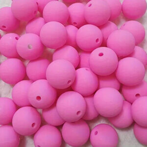 70pc 12mm Pink Silicone Beads