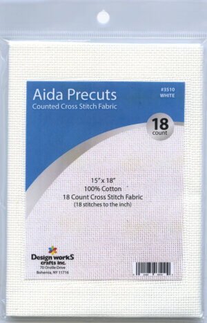 Design Works Gold Quality Aida 18 Count 15"X18"-White