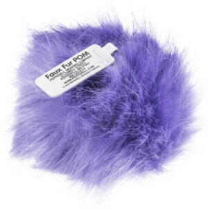 Pepperell Braiding Faux Fur Pom With Loop-Purple Pepperell Braiding Faux Fur Pom With Loop-Purple