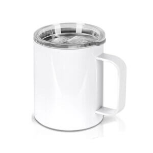 12oz White Stainless Steel Coffee Cup With Handle Sublimation Blank
