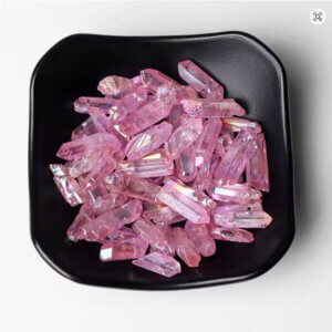 10pc Drilled Pink Natural Quartz Stick Beads 1-2cm