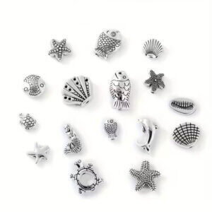 30pc Ocean theme Spacer Beads 6-10mm 2mm diameter