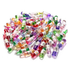 10pc Mixed Resin Bottles with hole Jewelry Charm