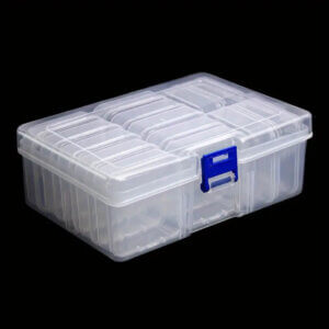 14pc 2x2in Clear Plastic Storage Box In Carrying Case 14pc 2x2in Clear Plastic Storage Box In Carrying Case