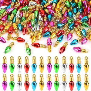 10pc Christmas Bulb Charms Plastic 25mm