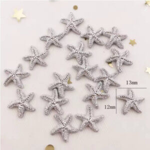 30pc Silver Starfish Resin Pieces 13mm