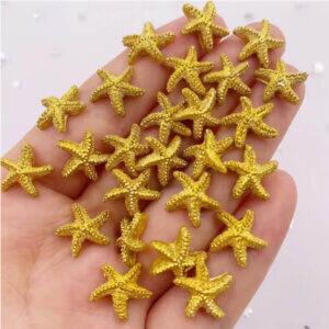 30pc Gold Starfish Resin Pieces 13mm