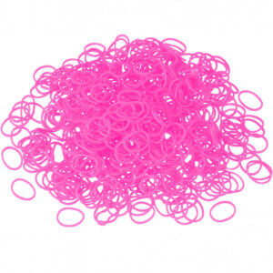 1000pc 14mm Pink Plastic Elastic Bands
