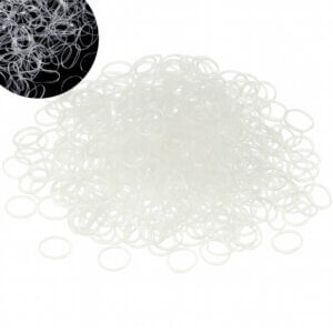 1000pc 14mm Clear Plastic Elastic Bands