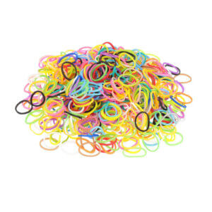 1000pc 14mm Assorted Color Plastic Elastic Bands